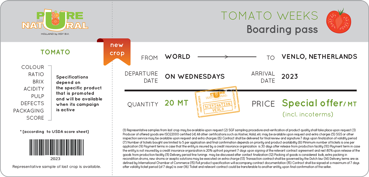 Tomato week's ticket